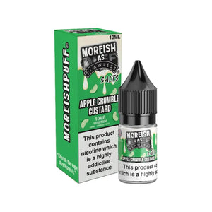 Moreish As Flawless Apple Crumble Custard Custard Flavour 10ml Nic Salt E-liquid perfect for Refillable Vape Kits