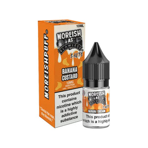 Moreish As Flawless Banana Custard Flavour 10ml Nic Salt E-liquid perfect for Refillable Vape Kits