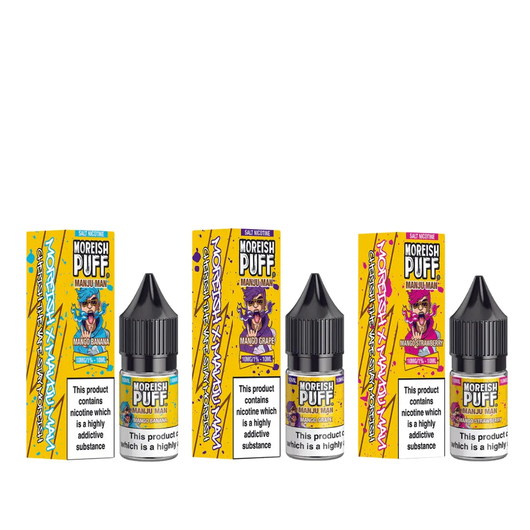 Moreish Puff Manju 10ml Nic Salts - Perfect For Pod Vape Kits 