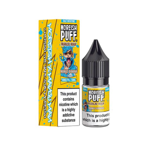 Moreish Puff Manju Man Mango Banana Flavour 10ml Nic Salt E-liquid perfect for Refillable Vape Kits