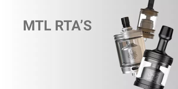 A selection of MTL RTAs including the Cthulhu Artemis and Hellvape Dead Rabbit MTL RTA for mouth-to-lung vaping.