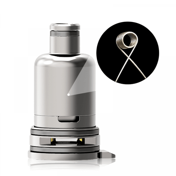 Silver vape coil with close-up of wire, Narada Pro RBA Section by Augvape.