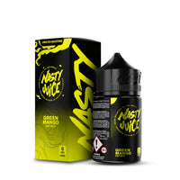 Nasty Juice Fat Boy 50ml bottle and box, featuring vibrant green mango design.