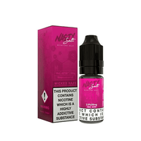 Nasty Salt e-liquid bottle and box, Wicked Haze flavour, with nicotine warning label.