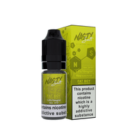 Nasty Salt Fat Boy e-liquid bottle and box with green mango flavour branding.