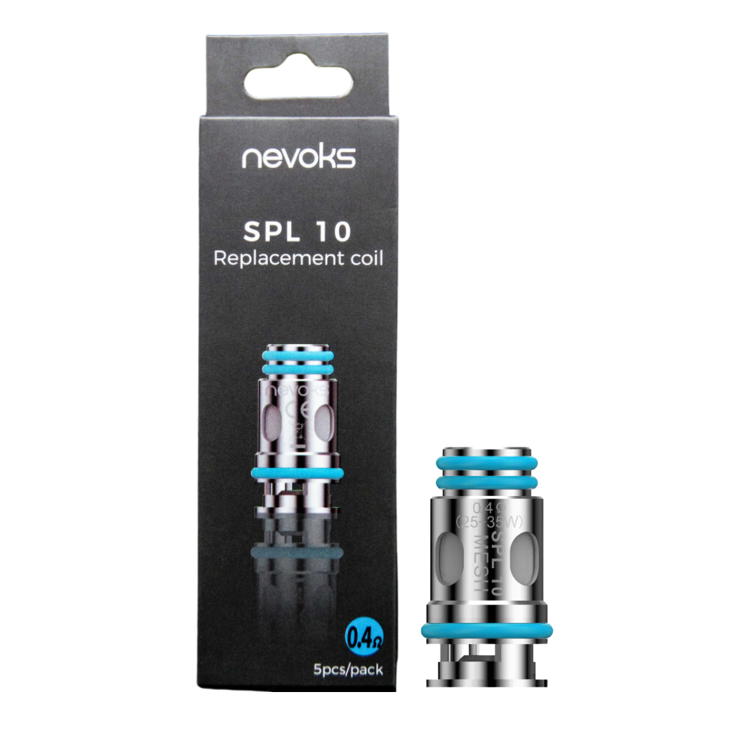 Nevoks SPL 10 Replacement Mesh Coil in 0.4Ω resistance, displayed in packaging.