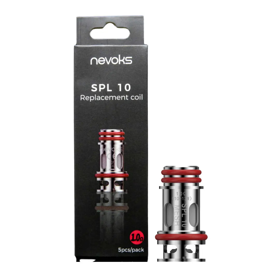 Nevoks SPL 10 Replacement Mesh Coil in 1.0Ω resistance, displayed in packaging.