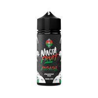 Ninja Fruit vape juice bottle with strawberry pear flavour, 100ml, 0mg nicotine.