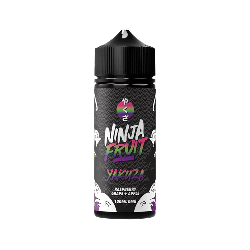 Ninja Fruit Yakuza e-liquid bottle, raspberry, grape, apple flavour, by Vape Distillery.