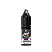 Ninja Fruit e-liquid by Vape Distillery, 10ml bottle, black cap, colourful label design.