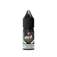 Ninja Fruit e-liquid bottle by Vape Distillery, 10ml, black cap, colourful label design.