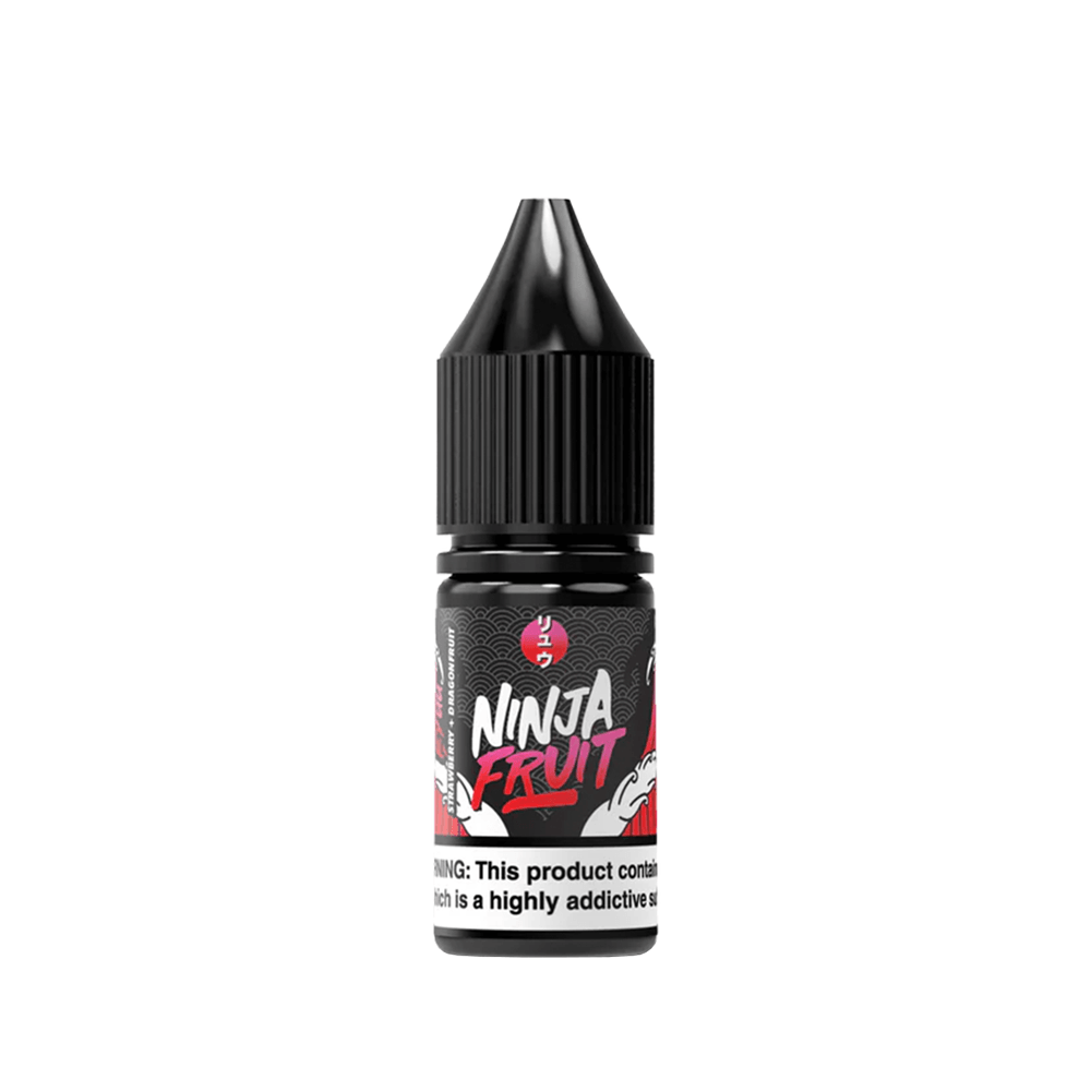 Ninja Fruit vape juice bottle with a black cap and colourful label design.