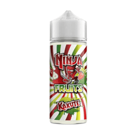 Ninja Fruits Kakute 100ml shortfill bottle with vibrant red and green design.