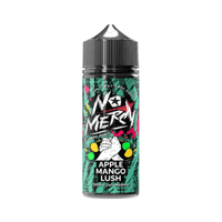 No Mercy Apple Mango Lush 100ml shortfill vape juice bottle with vibrant green design.