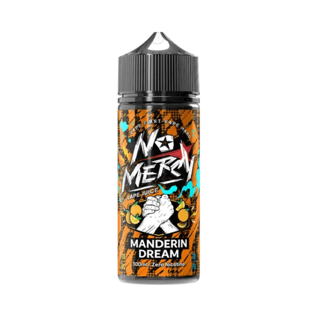 No Mercy Mandarine Dream vape juice bottle, 100ml shortfill by Fantasi, with vibrant label design.