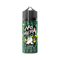 No Mercy Guava Mango Ice 100ml vape juice bottle with vibrant green and yellow design.