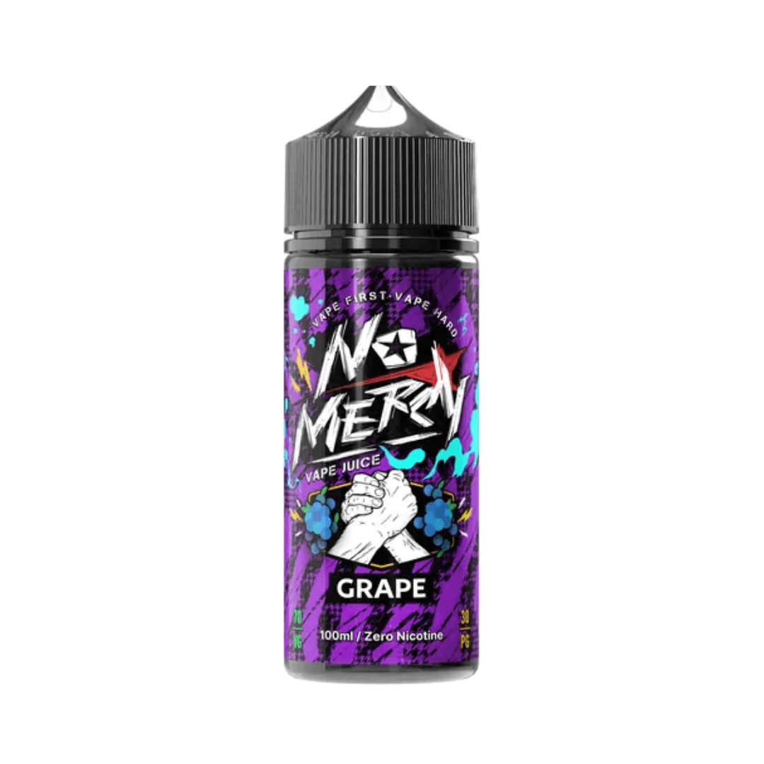 No Mercy Grape 100ml shortfill vape juice bottle with vibrant purple label design.