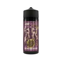 E-liquid bottle of Noatorious Cookie Oatmeal & Raisin, 100ml shortfill, with a purple label.