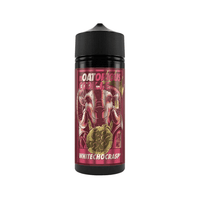 Vape juice bottle, 100ml, Noatorious Cookie, White Choc Crisp flavour.