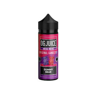 OG Juice 50VG/50PG 100ml Shortfill for MTL (Mouth to Lung) vaping in pod vape kits and MTL Tanks - Gummy Bear Flavour 