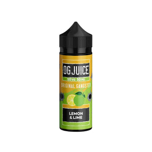 OG Juice 50VG/50PG 100ml Shortfill for MTL (Mouth to Lung) vaping in pod vape kits and MTL Tanks - Lemon & Lime Flavour 