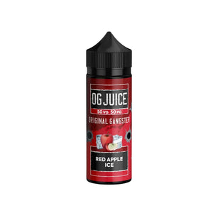 OG Juice 50VG/50PG 100ml Shortfill for MTL (Mouth to Lung) vaping in pod vape kits and MTL Tanks - Red Apple Ice Flavour 