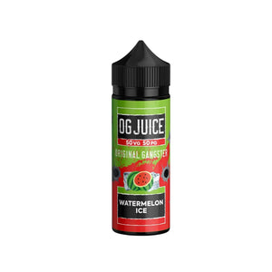OG Juice 50VG/50PG 100ml Shortfill for MTL (Mouth to Lung) vaping in pod vape kits and MTL Tanks - Watermelon Ice Flavour 