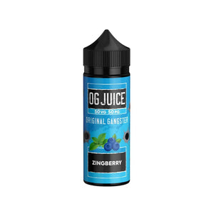 OG Juice 50VG/50PG 100ml Shortfill for MTL (Mouth to Lung) vaping in pod vape kits and MTL Tanks - Zingberry Flavour 
