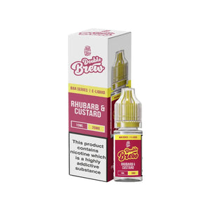 Ohm Brew Double Brew Rhubarb & Custard Flavour 10ml Nic Salt E-liquid perfect for Refillable Vape Kits