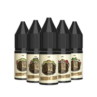 Five Old Malt 10ml vape juice bottles in assorted fruit flavours.