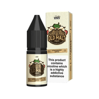 Old Malt 10ml Salts e-liquid bottle and box, Strawberry Apple flavour, with nicotine warning.