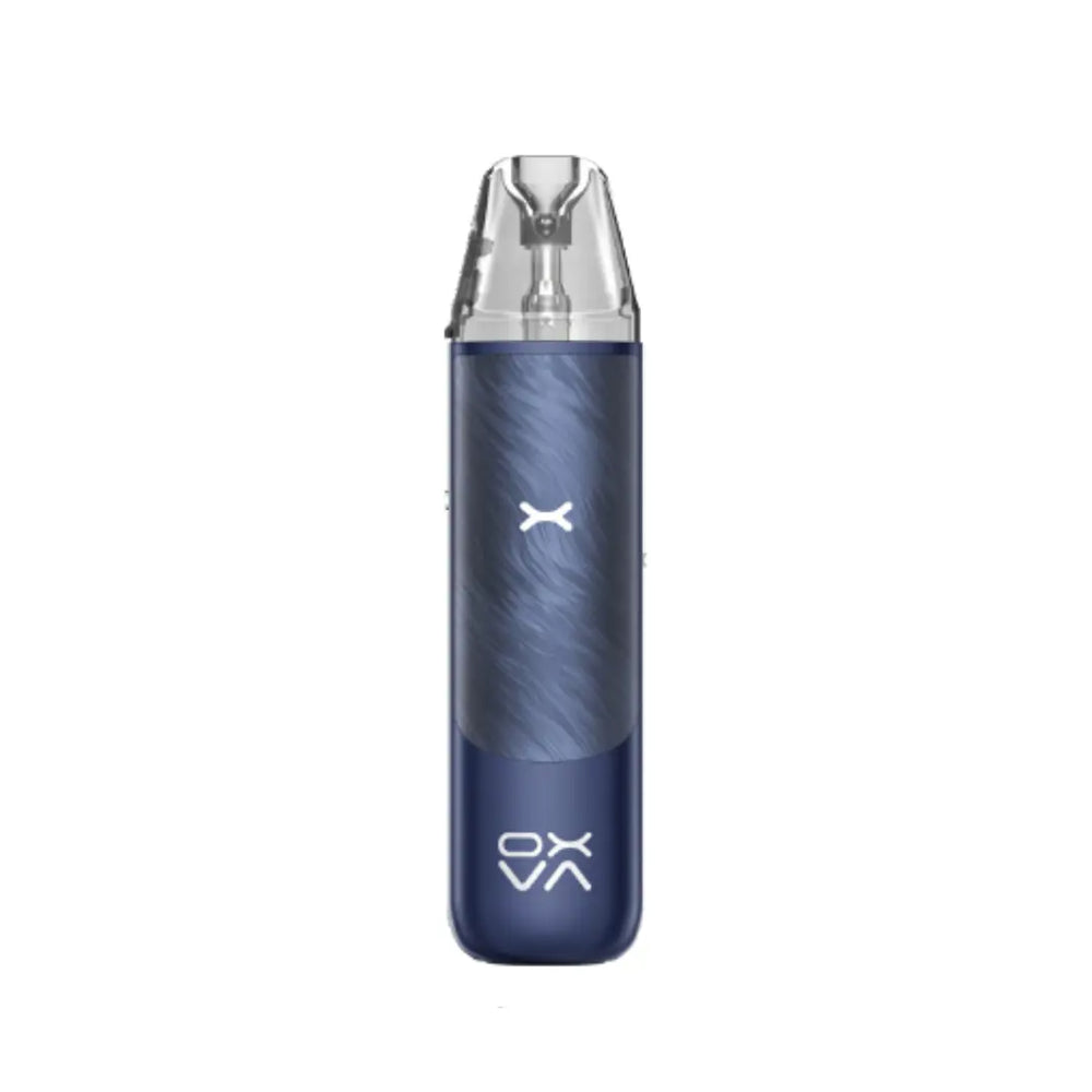 Oxva NeXlim Go vape kit in starry blue with shimmering brushed panel detail.