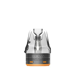 Image of three OXVA NeXlim Replacement Pod Cartridges featuring transparent tanks and colour-coded bases (orange 0.8ohm , Black 0.6ohm, and green 1.2ohm). Designed for the OXVA NeXlim Pod Vape Kit, showcasing a sleek and functional design for vaping enthusiasts.