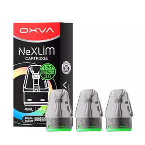 OXVA NexLim V2 UniTech 3.0 pod cartridge packaging with three 1.2ohm cartridges on a white background.