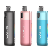 Three OXVA Oneo pod kits in black, pink, and blue, displayed upright.