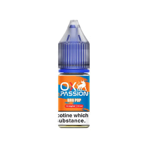 OXVA Ox Passion Bru Pop 10ml Nic Salt E-liquid - Perfect for Refillable Vape Kits