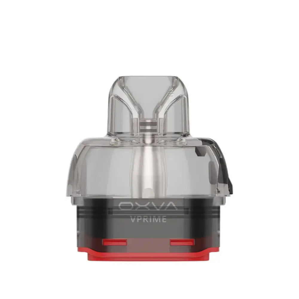 OXVA VPRIME replacement pod cartridge, 0.2ohm DTL, transparent with red base.