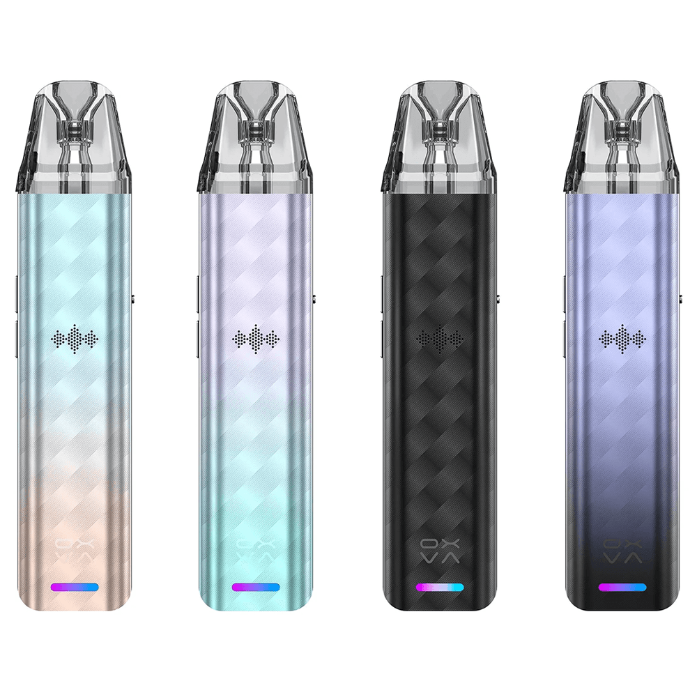 Four Oxva Xlim SE 2 pod kits in various colours, displayed in a row.