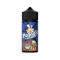 Pablo's Cake Shop vape juice, 100ml, blueberry waffles flavour, with syrup and ice cream.