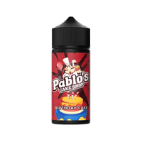 Pablo's Cake Shop Birthday Cake e-liquid bottle with colourful cake design.