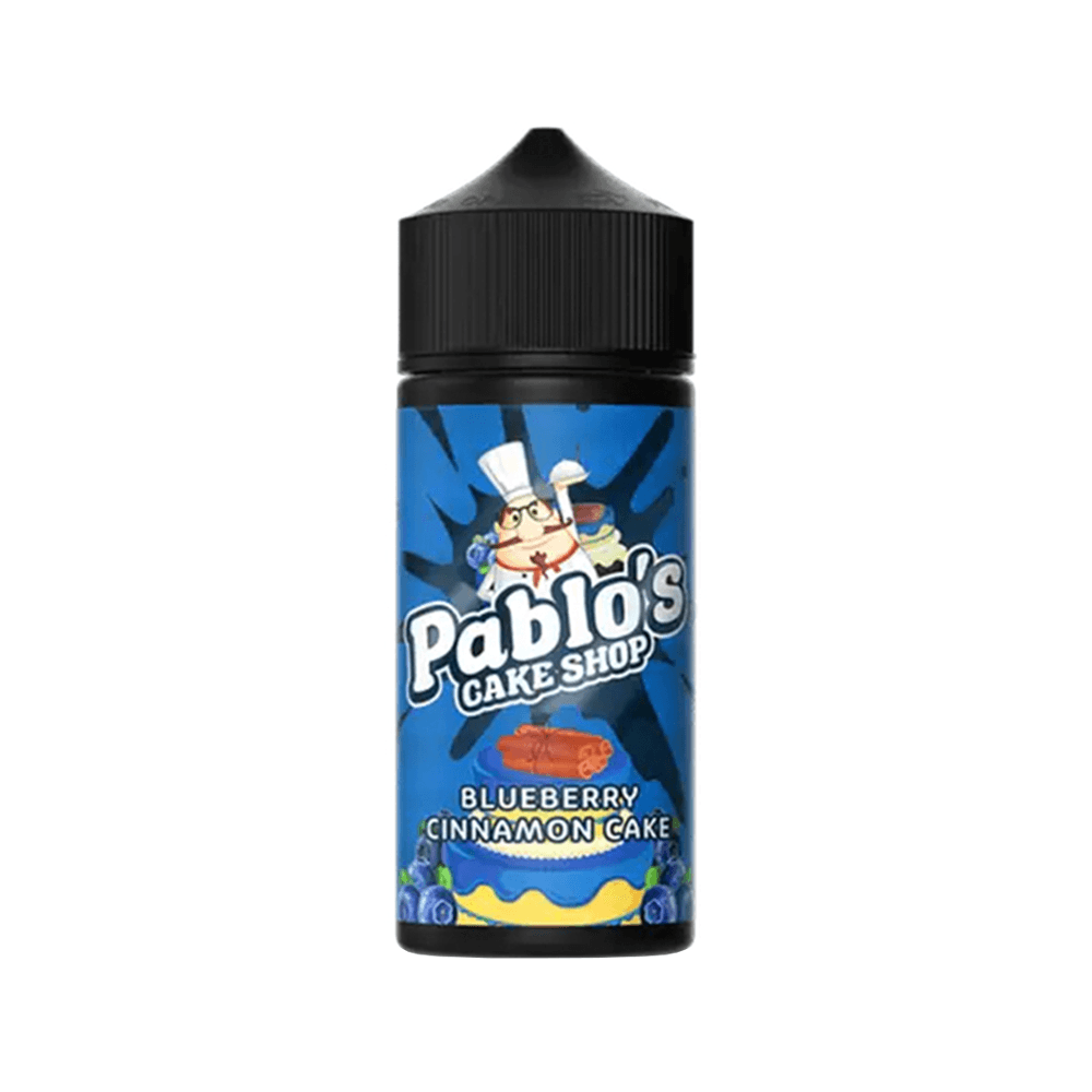 Pablo's Cake Shop Blueberry Cinnamon Cake 100ml shortfill e-liquid bottle.