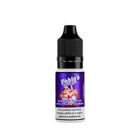 Pablo's Cake Shop 10ml vape juice bottle, Blueberry Waffles flavour, with nicotine warning.