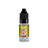 Pablo's Cake Shop lemon drizzle vape juice bottle with a nicotine warning label.