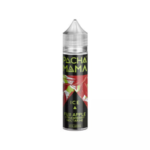 Pacha mama Ice Fuji Apple Strawberry Nectarine vape juice bottle on a white background
