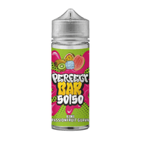 Perfect Bar 50:50 Kiwi Passionfruit Guava vape juice bottle with vibrant fruit graphics.