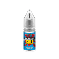 Perfect Salt 10ml vape juice bottle, Blue Raspberry Cherry Ice flavour, with a colourful label.