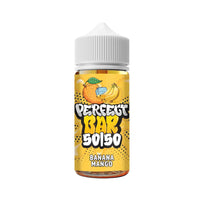 Perfect Vape 50/50 Bar Banana Mango e-liquid bottle with vibrant fruit graphics.