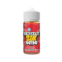 Perfect Vape 50/50 Bar Fizzy Strawberry Belts e-liquid bottle with vibrant red label.