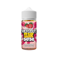 A bottle of Perfect Vape 50/50 Bar e-liquid, Strawberry Milkshake flavour.