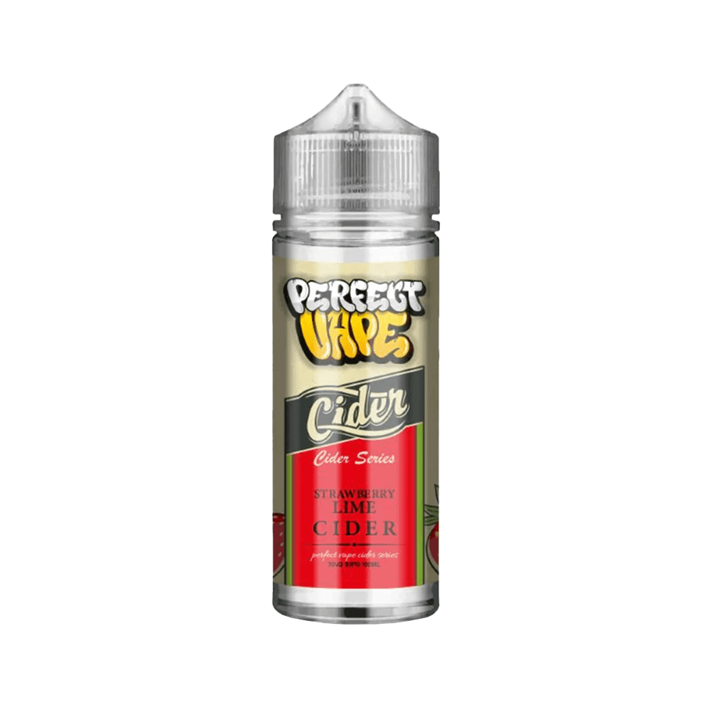 Perfect Vape Cider bottle, strawberry lime flavour, 100ml shortfill e-liquid.